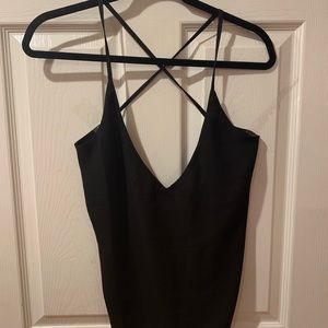 Black Open Back Tank Top